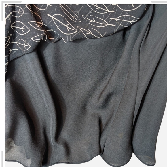 Pre-owned Studio M Black and Cream Leaf Pattern - Picture 6 of 9